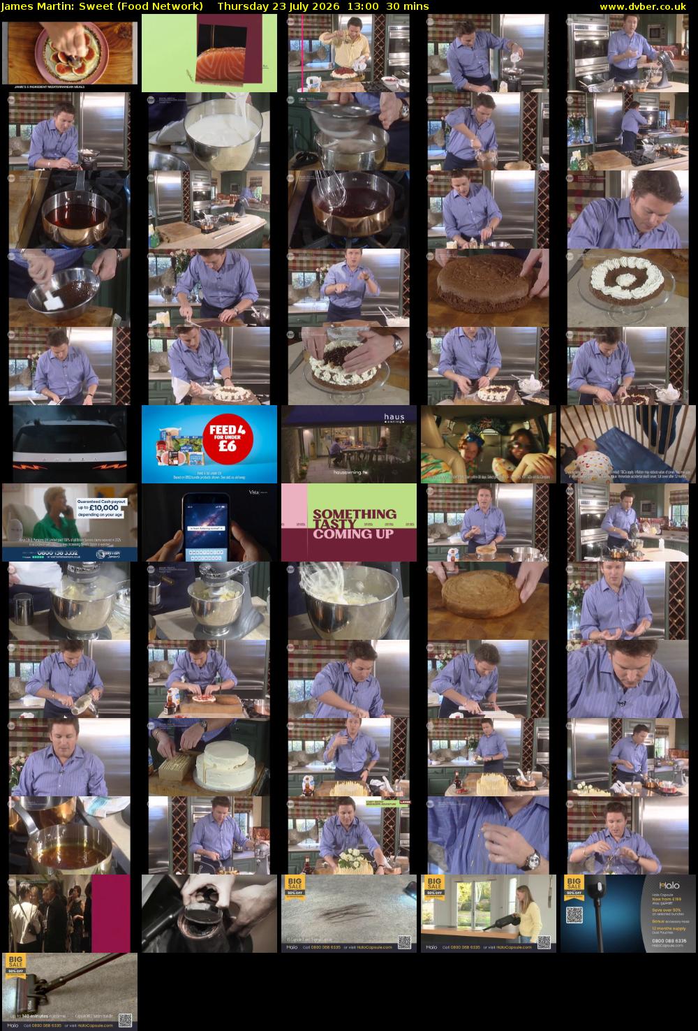 James Martin: Sweet (Food Network) Thursday 23 July 2026 13:00 - 13:30