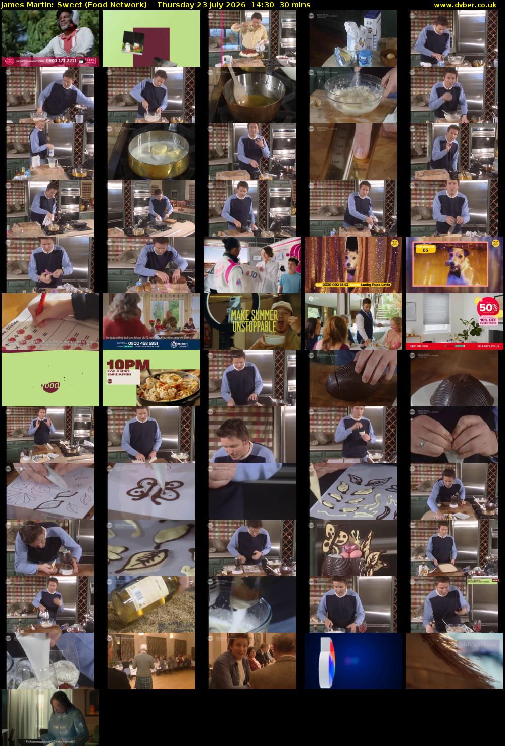 James Martin: Sweet (Food Network) Thursday 23 July 2026 14:30 - 15:00
