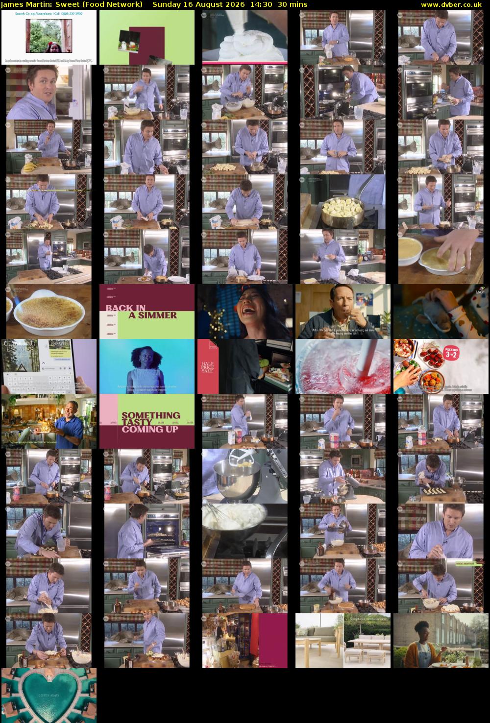 James Martin: Sweet (Food Network) Sunday 16 August 2026 14:30 - 15:00