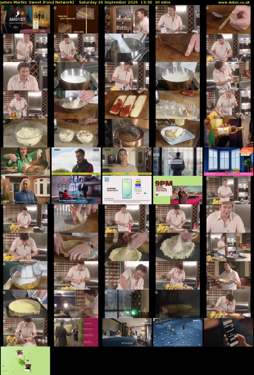 James Martin: Sweet (Food Network) Saturday 26 September 2026 13:30 - 14:00