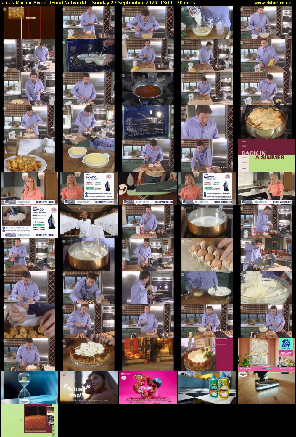 James Martin: Sweet (Food Network) Sunday 27 September 2026 13:00 - 13:30