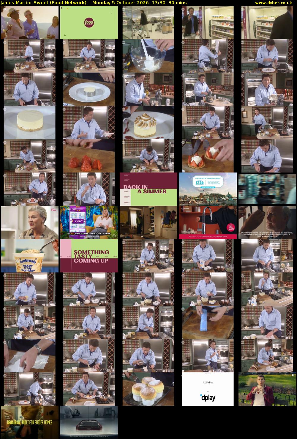 James Martin: Sweet (Food Network) Monday 5 October 2026 13:30 - 14:00