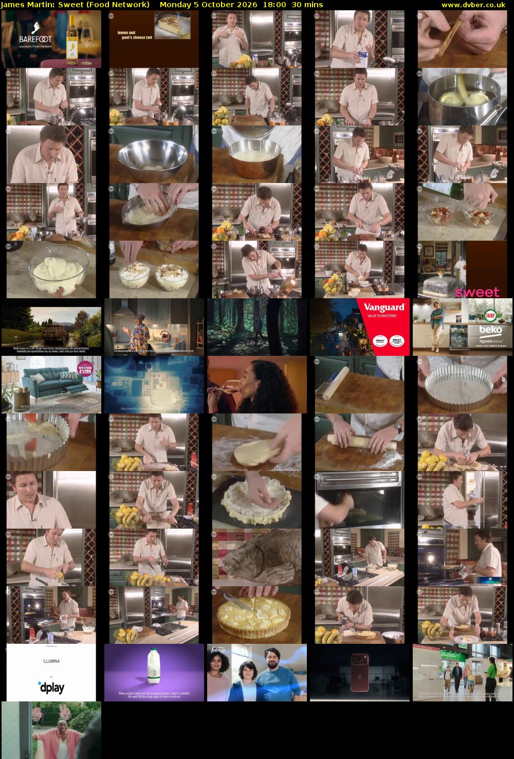 James Martin: Sweet (Food Network) Monday 5 October 2026 18:00 - 18:30