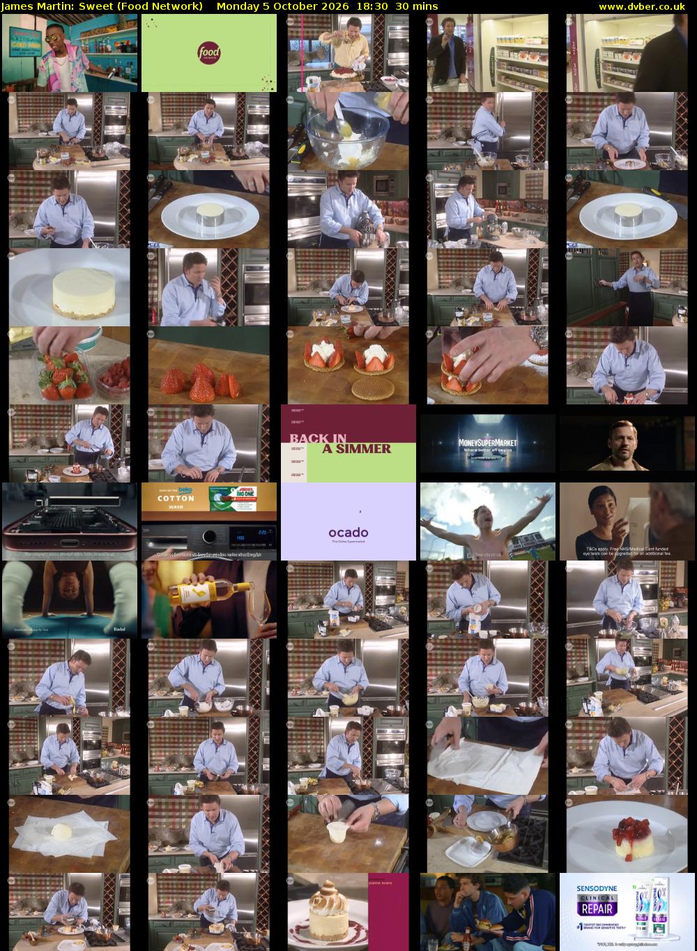 James Martin: Sweet (Food Network) Monday 5 October 2026 18:30 - 19:00