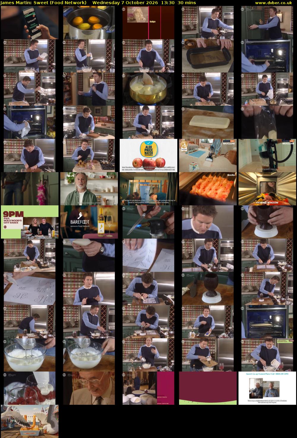 James Martin: Sweet (Food Network) Wednesday 7 October 2026 13:30 - 14:00