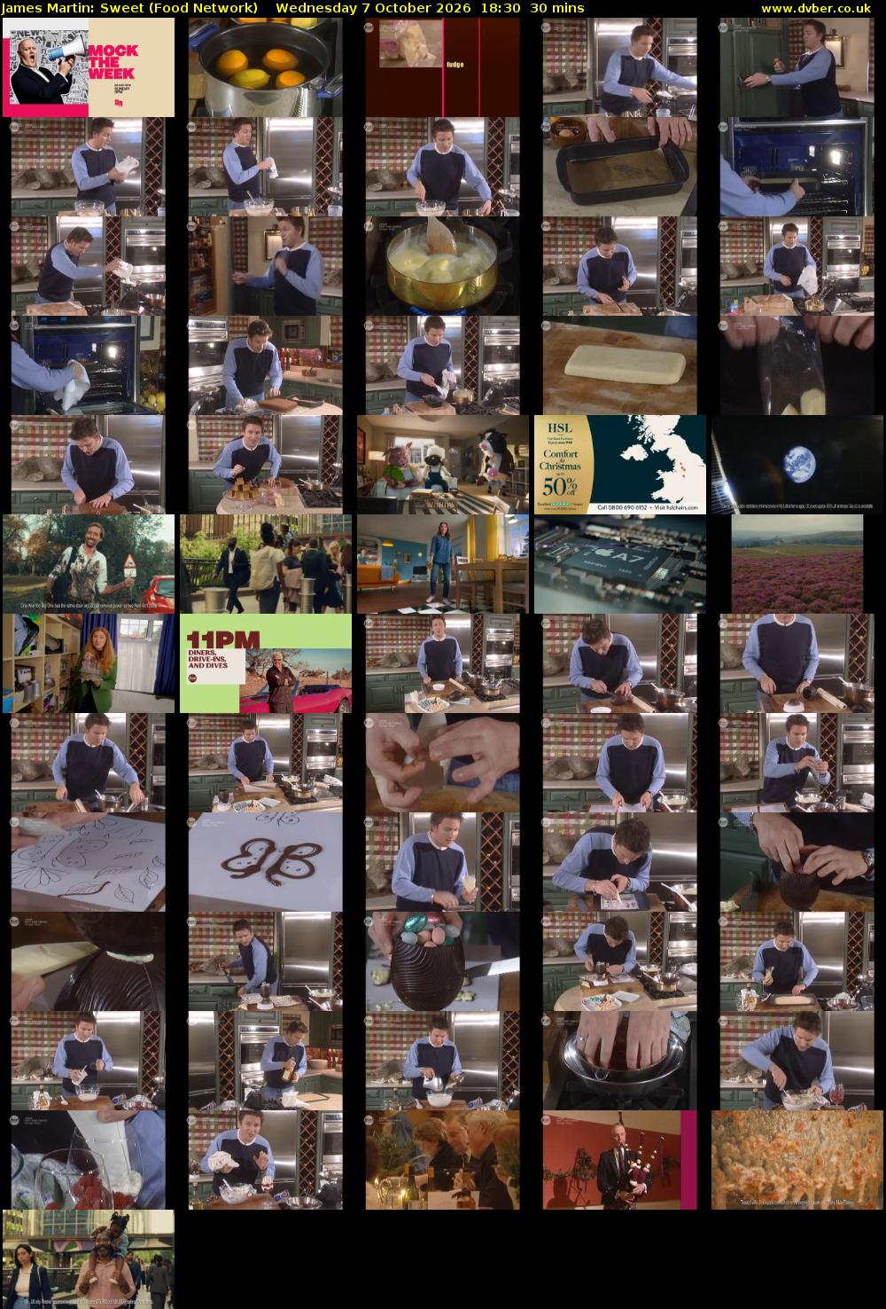 James Martin: Sweet (Food Network) Wednesday 7 October 2026 18:30 - 19:00