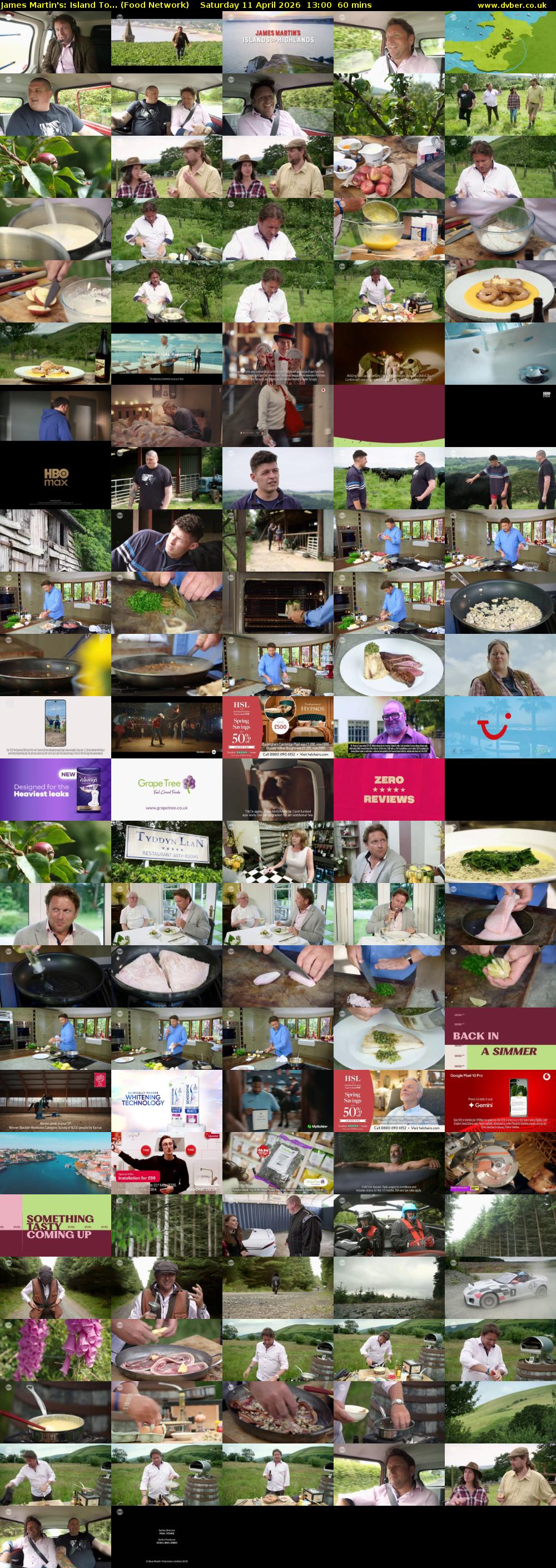 James Martin's: Island To... (Food Network) Saturday 11 April 2026 13:00 - 14:00
