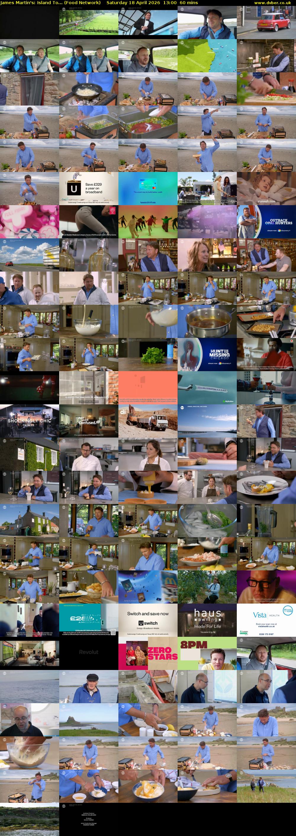 James Martin's: Island To... (Food Network) Saturday 18 April 2026 13:00 - 14:00