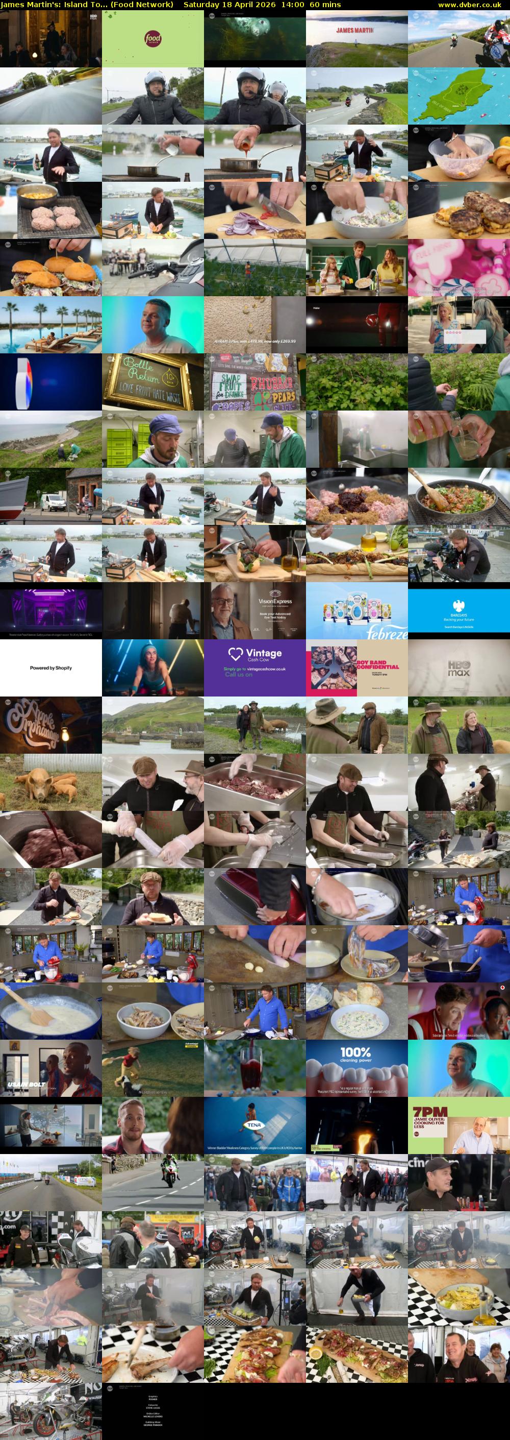 James Martin's: Island To... (Food Network) Saturday 18 April 2026 14:00 - 15:00