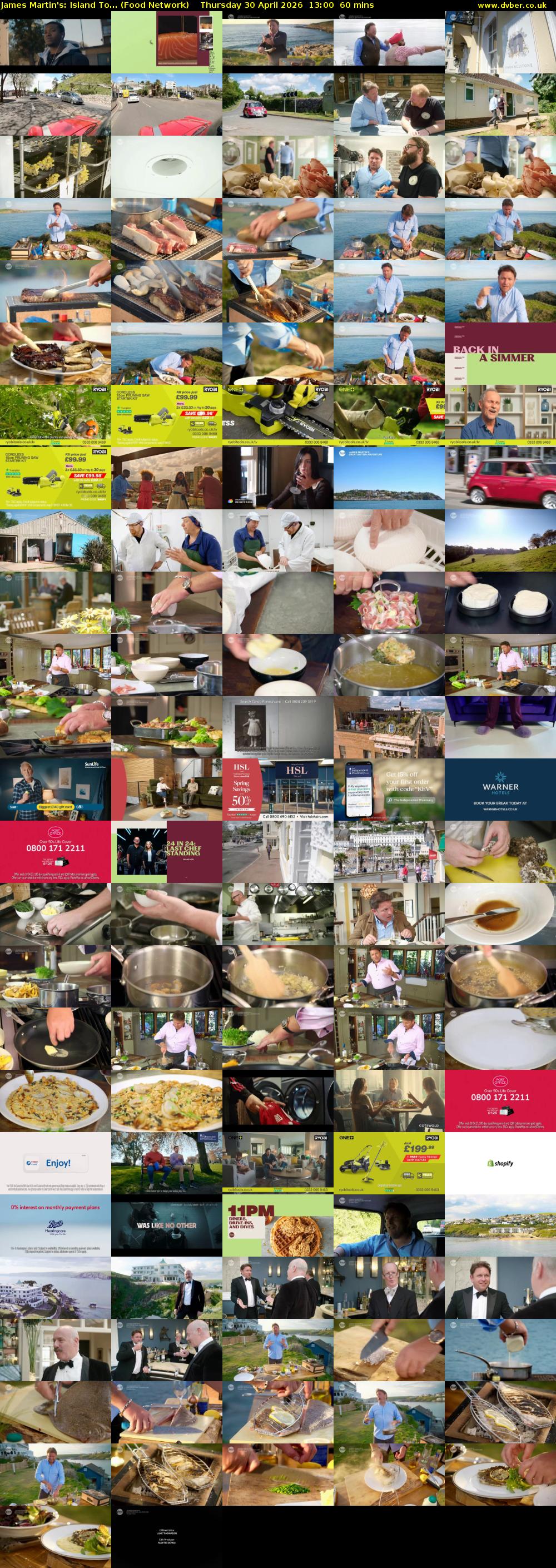 James Martin's: Island To... (Food Network) Thursday 30 April 2026 13:00 - 14:00