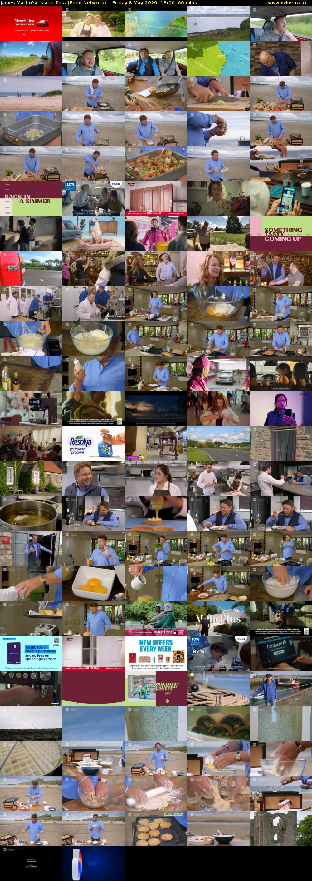 James Martin's: Island To... (Food Network) Friday 8 May 2026 13:00 - 14:00