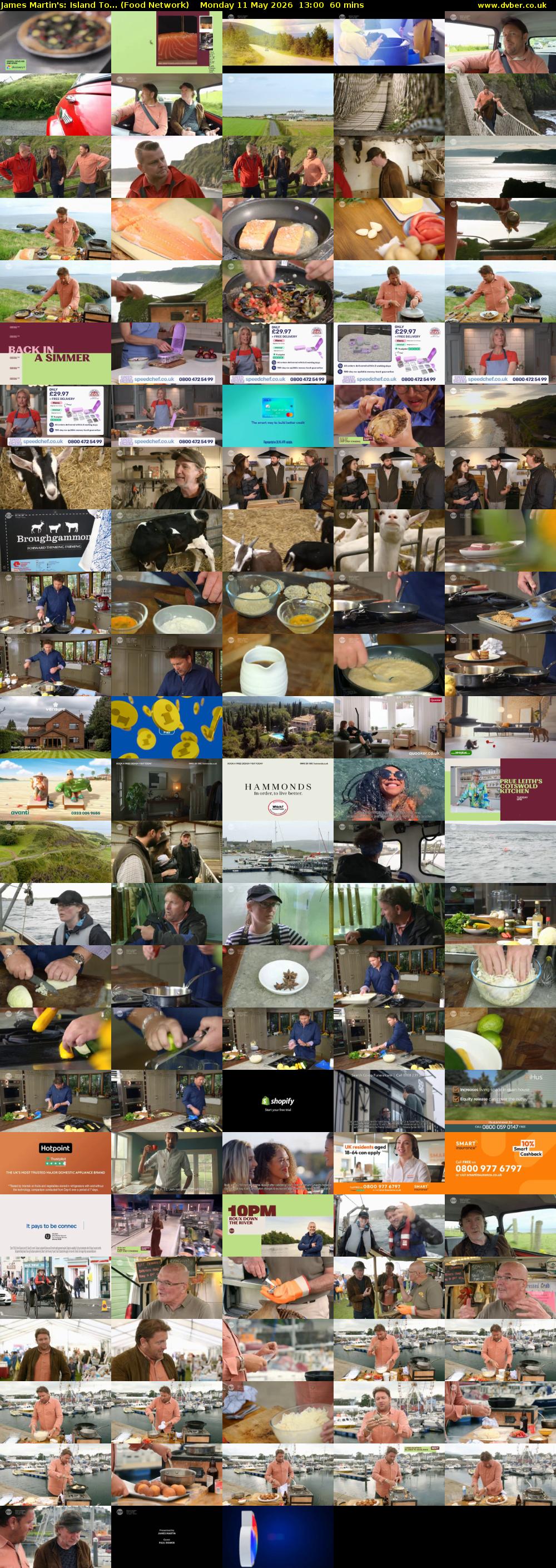 James Martin's: Island To... (Food Network) Monday 11 May 2026 13:00 - 14:00