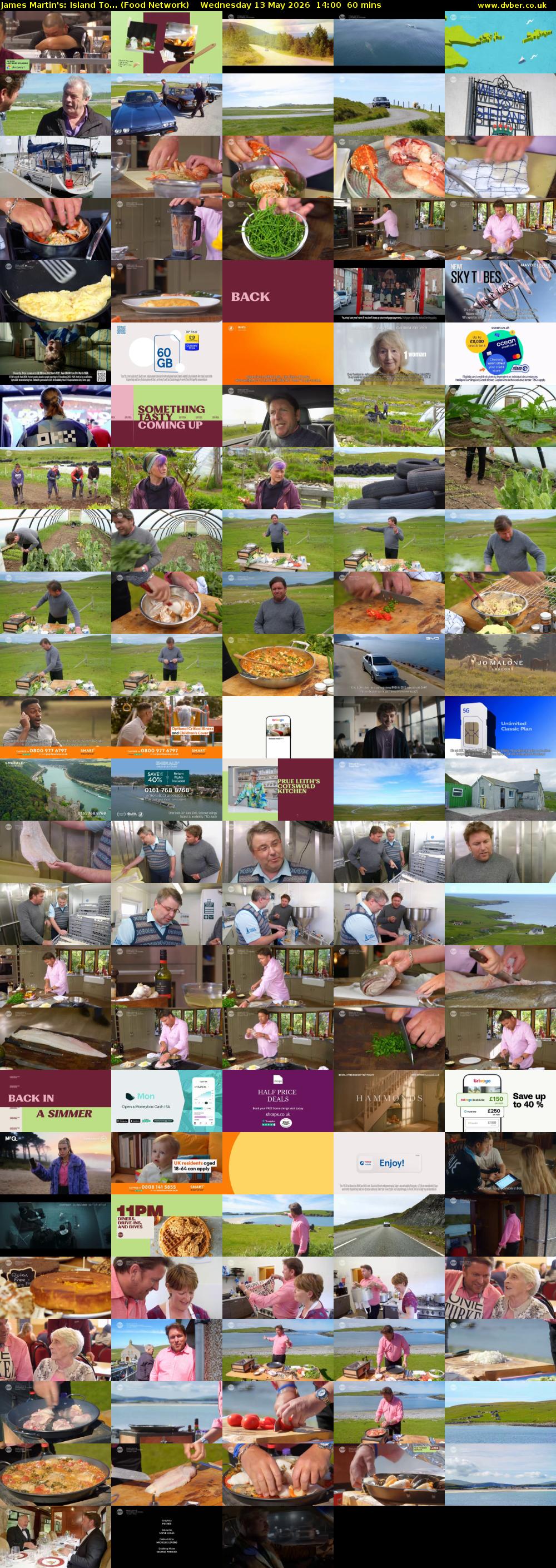 James Martin's: Island To... (Food Network) Wednesday 13 May 2026 14:00 - 15:00
