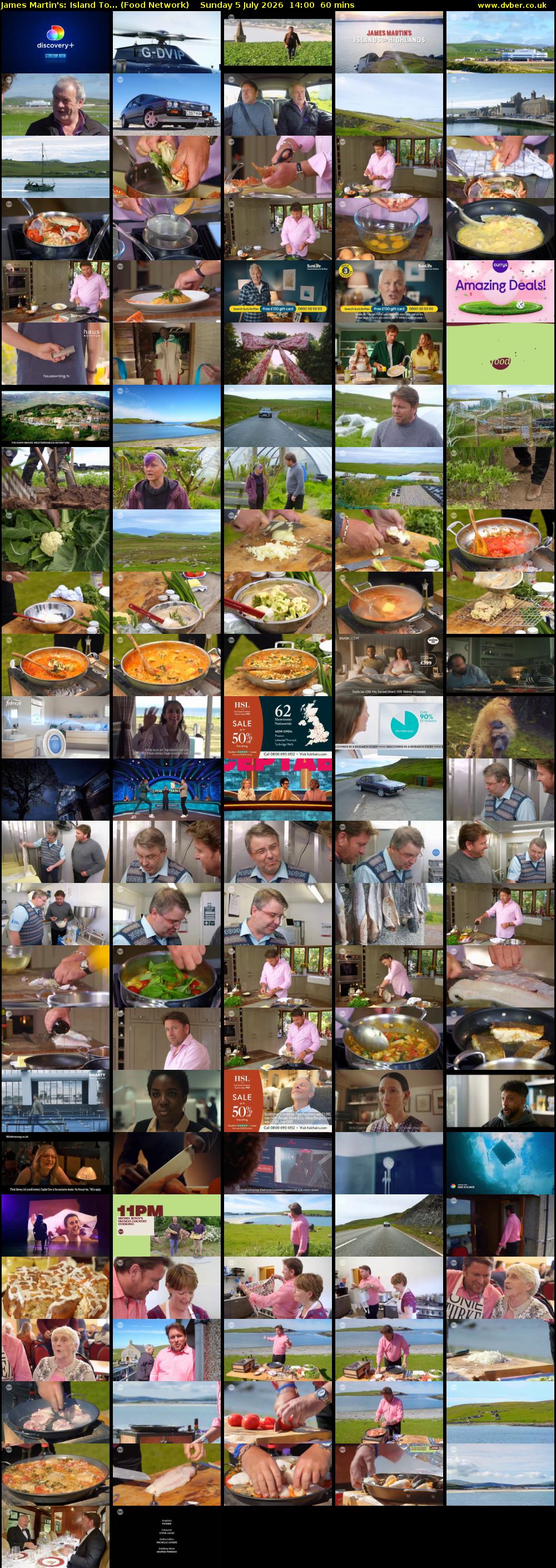 James Martin's: Island To... (Food Network) Sunday 5 July 2026 14:00 - 15:00