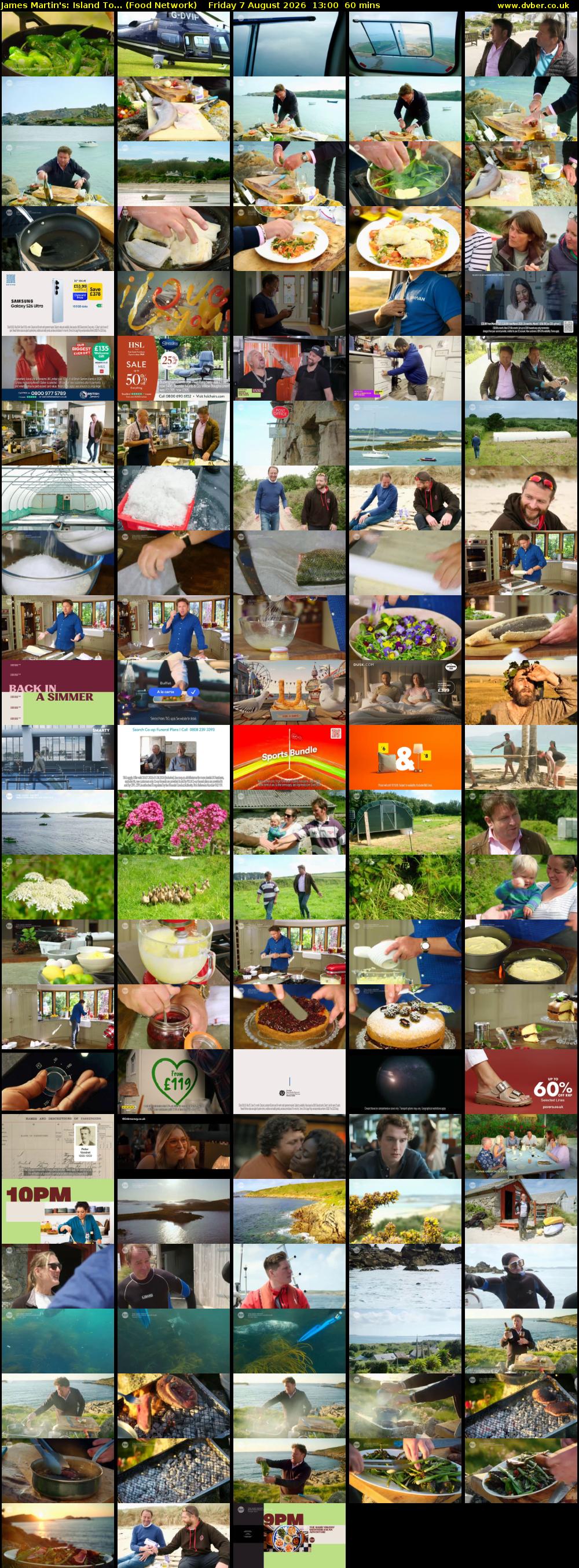 James Martin's: Island To... (Food Network) Friday 7 August 2026 13:00 - 14:00