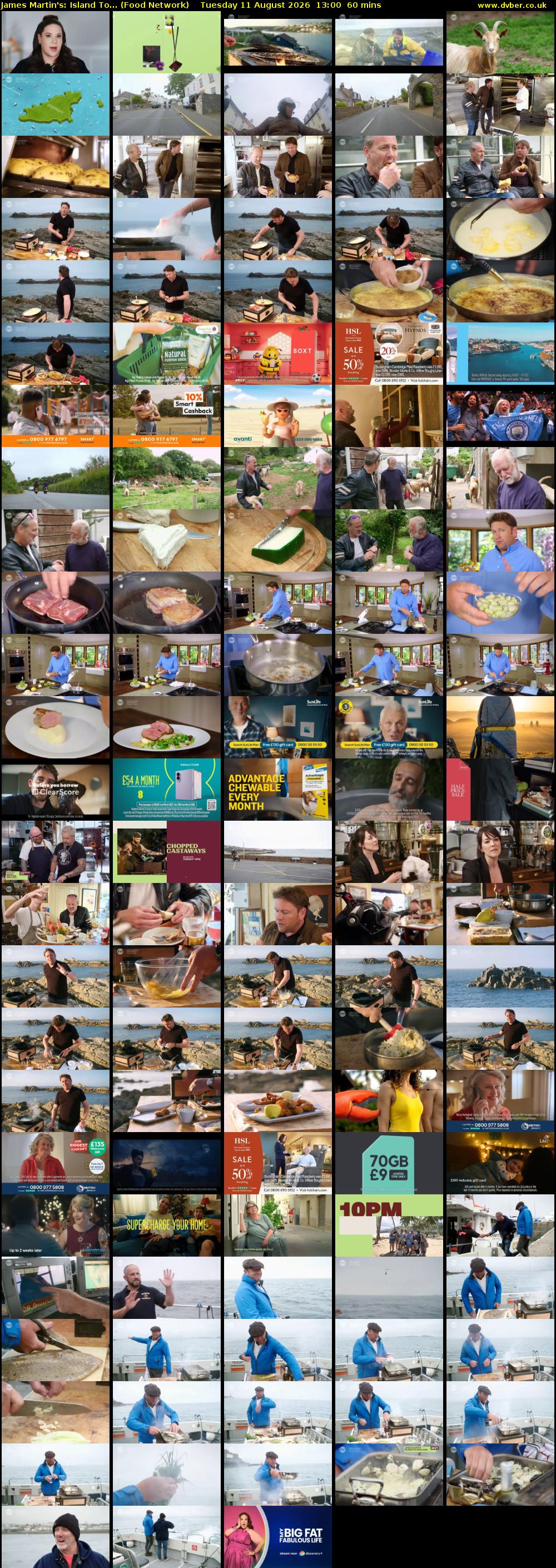 James Martin's: Island To... (Food Network) Tuesday 11 August 2026 13:00 - 14:00