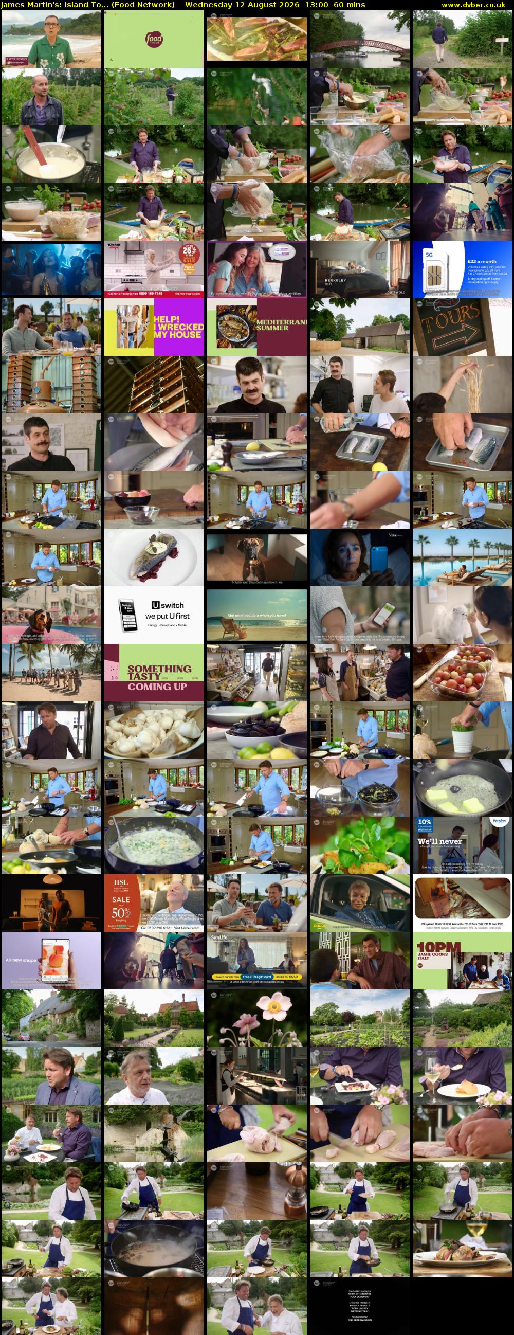 James Martin's: Island To... (Food Network) Wednesday 12 August 2026 13:00 - 14:00