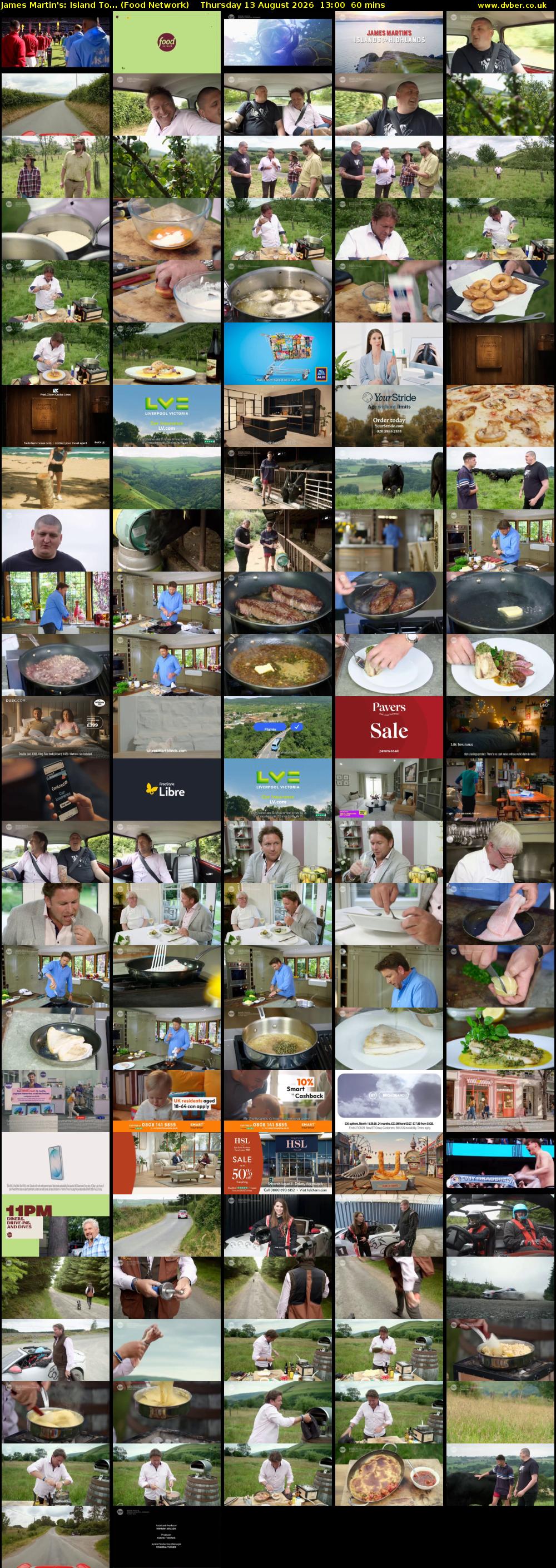 James Martin's: Island To... (Food Network) Thursday 13 August 2026 13:00 - 14:00