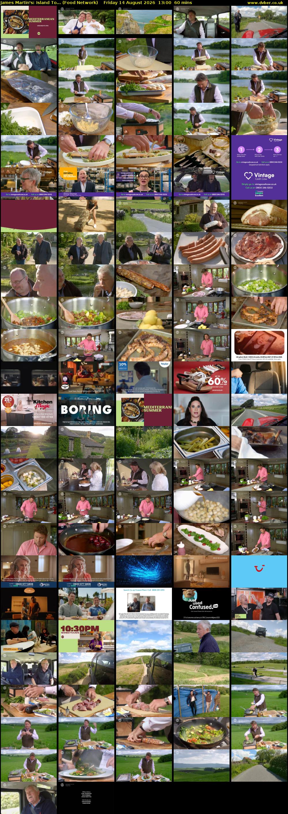 James Martin's: Island To... (Food Network) Friday 14 August 2026 13:00 - 14:00