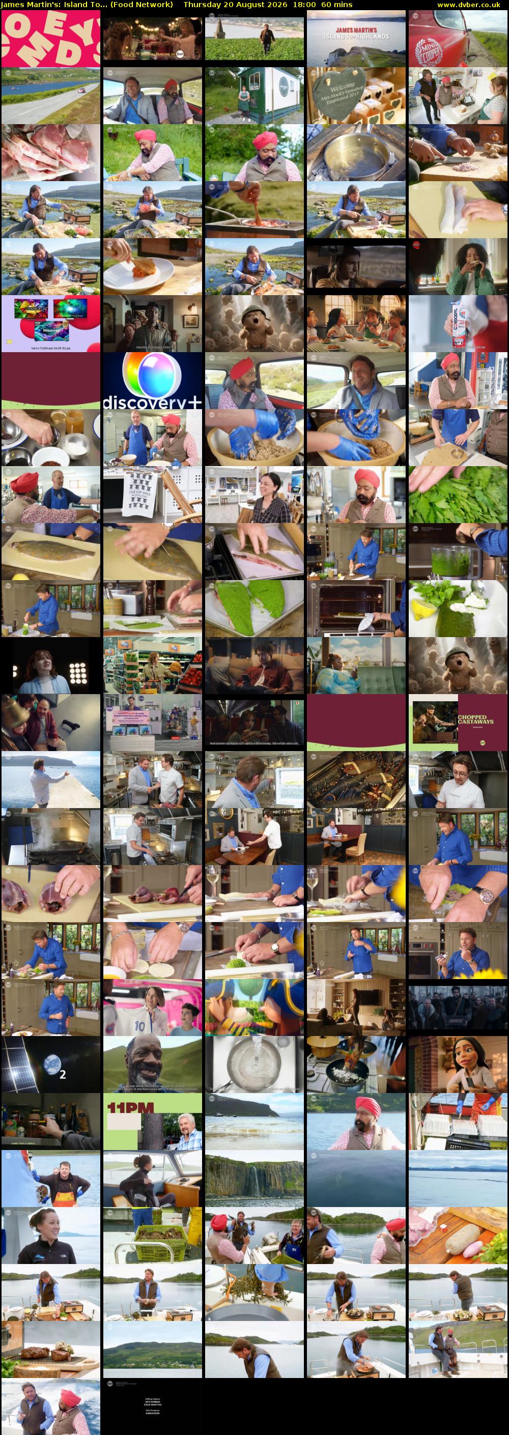 James Martin's: Island To... (Food Network) Thursday 20 August 2026 18:00 - 19:00