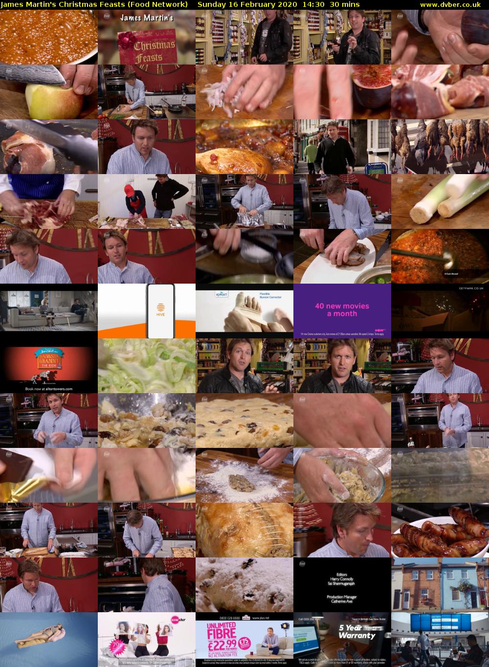 James Martin's Christmas Feasts (Food Network) Sunday 16 February 2020 14:30 - 15:00