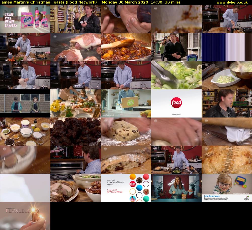 James Martin's Christmas Feasts (Food Network) Monday 30 March 2020 14:30 - 15:00