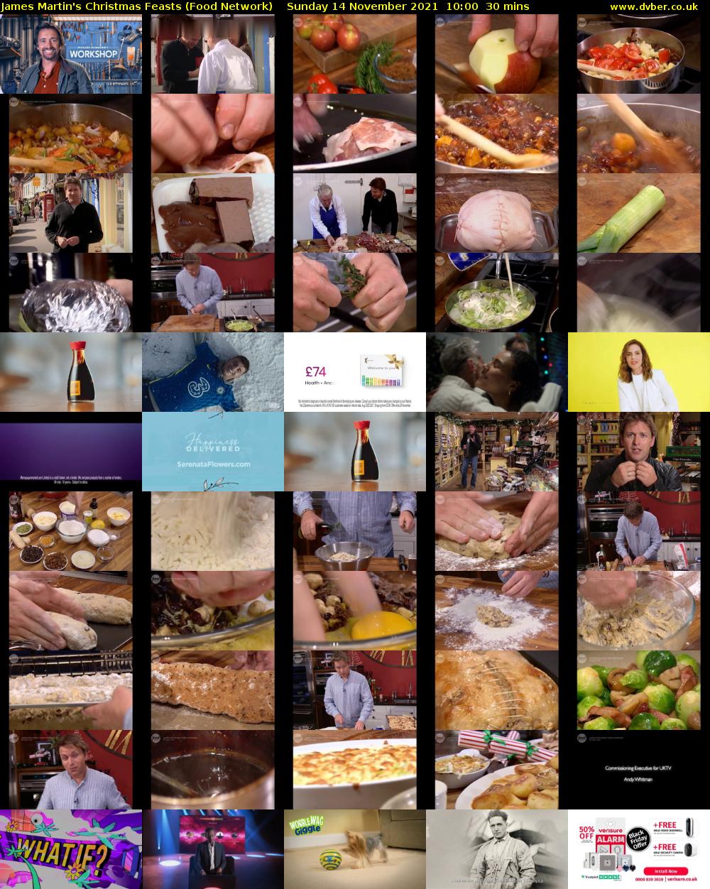 James Martin's Christmas Feasts (Food Network) Sunday 14 November 2021 10:00 - 10:30