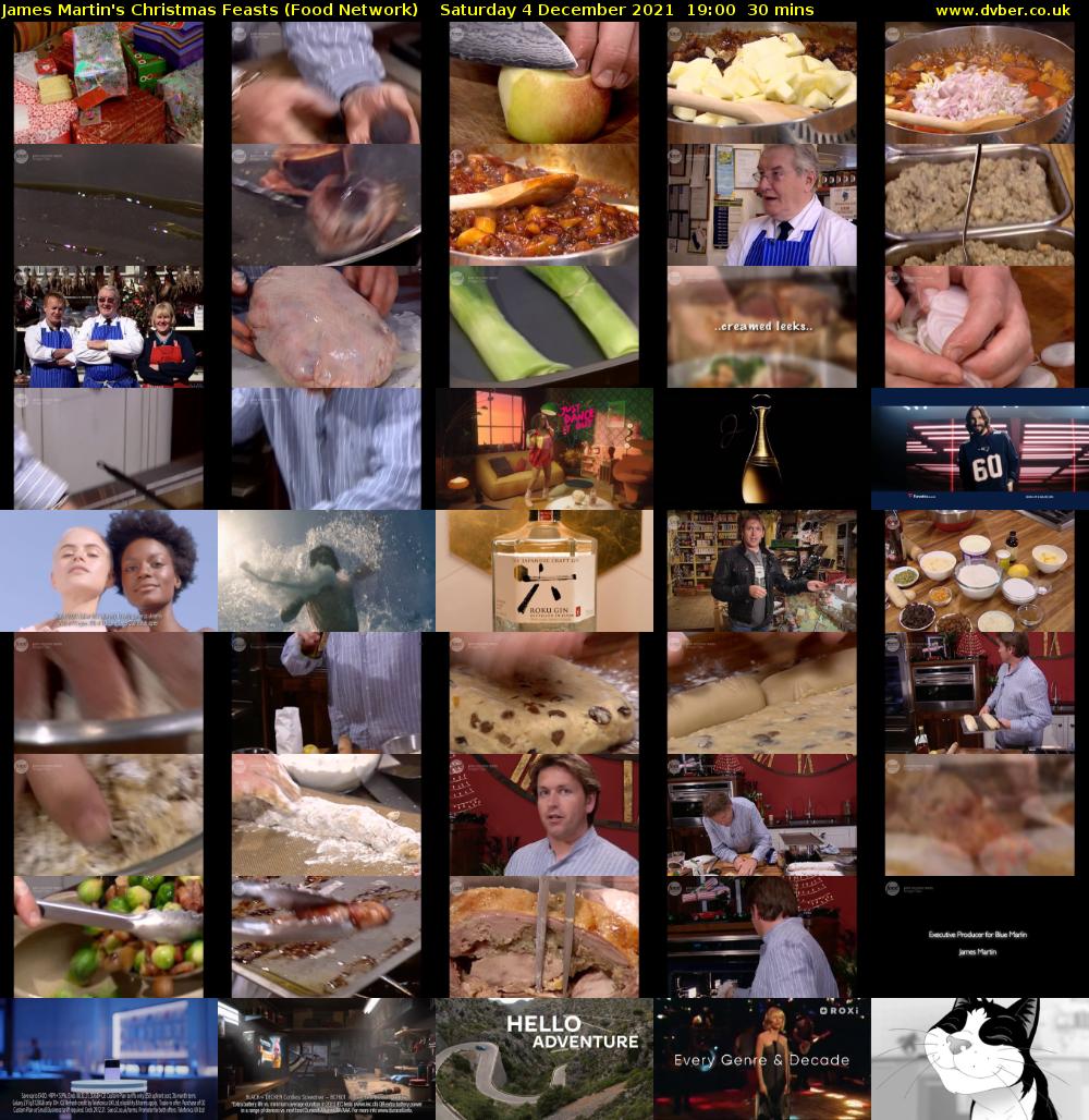 James Martin's Christmas Feasts (Food Network) Saturday 4 December 2021 19:00 - 19:30