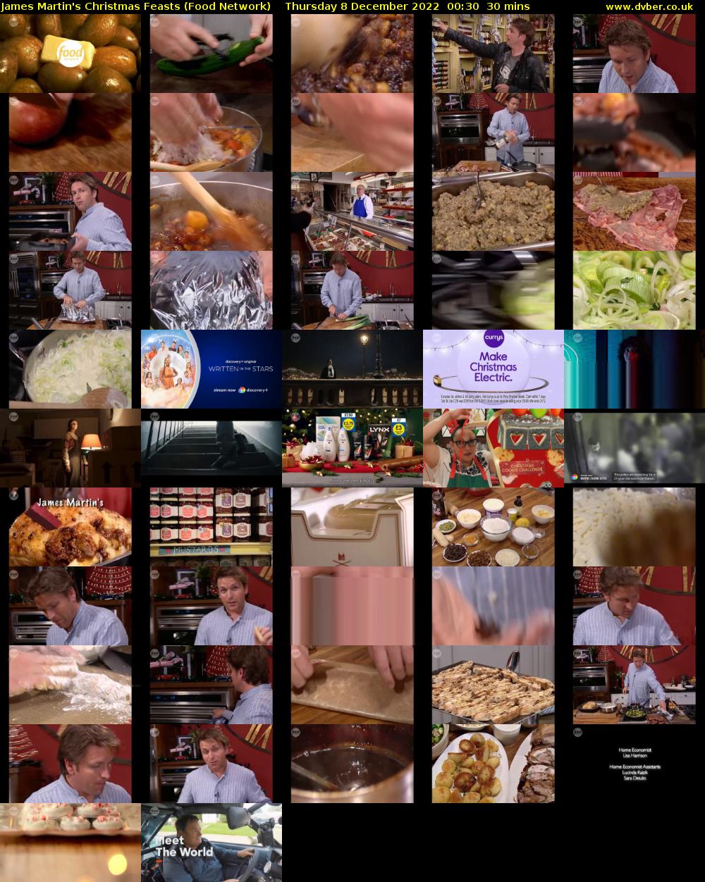 James Martin's Christmas Feasts (Food Network) Thursday 8 December 2022 00:30 - 01:00