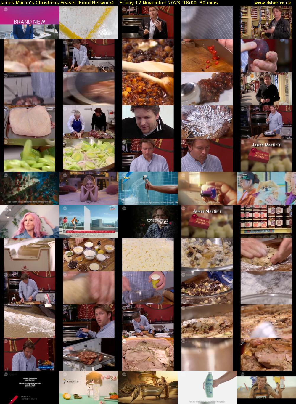 James Martin's Christmas Feasts (Food Network) Friday 17 November 2023 18:00 - 18:30