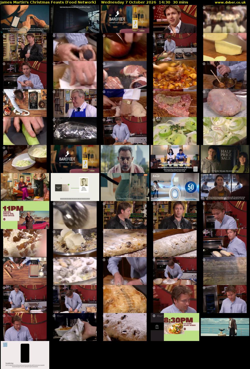 James Martin's Christmas Feasts (Food Network) Wednesday 7 October 2026 14:30 - 15:00