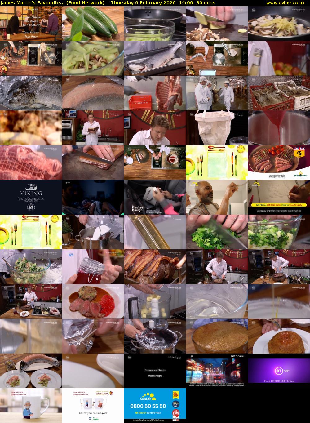 James Martin's Favourite... (Food Network) Thursday 6 February 2020 14:00 - 14:30