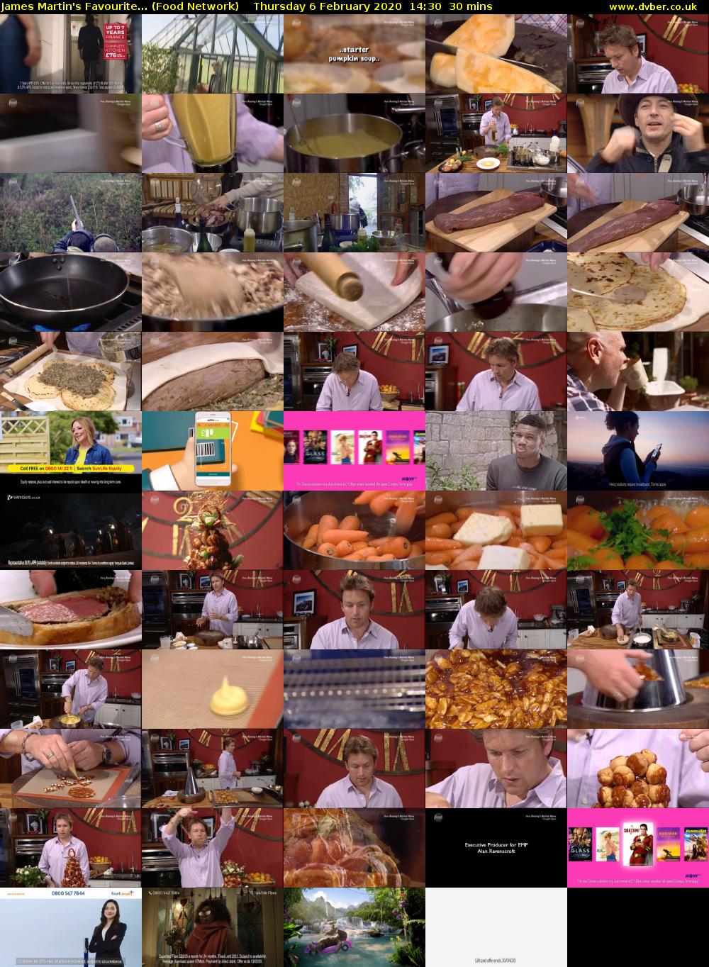 James Martin's Favourite... (Food Network) Thursday 6 February 2020 14:30 - 15:00