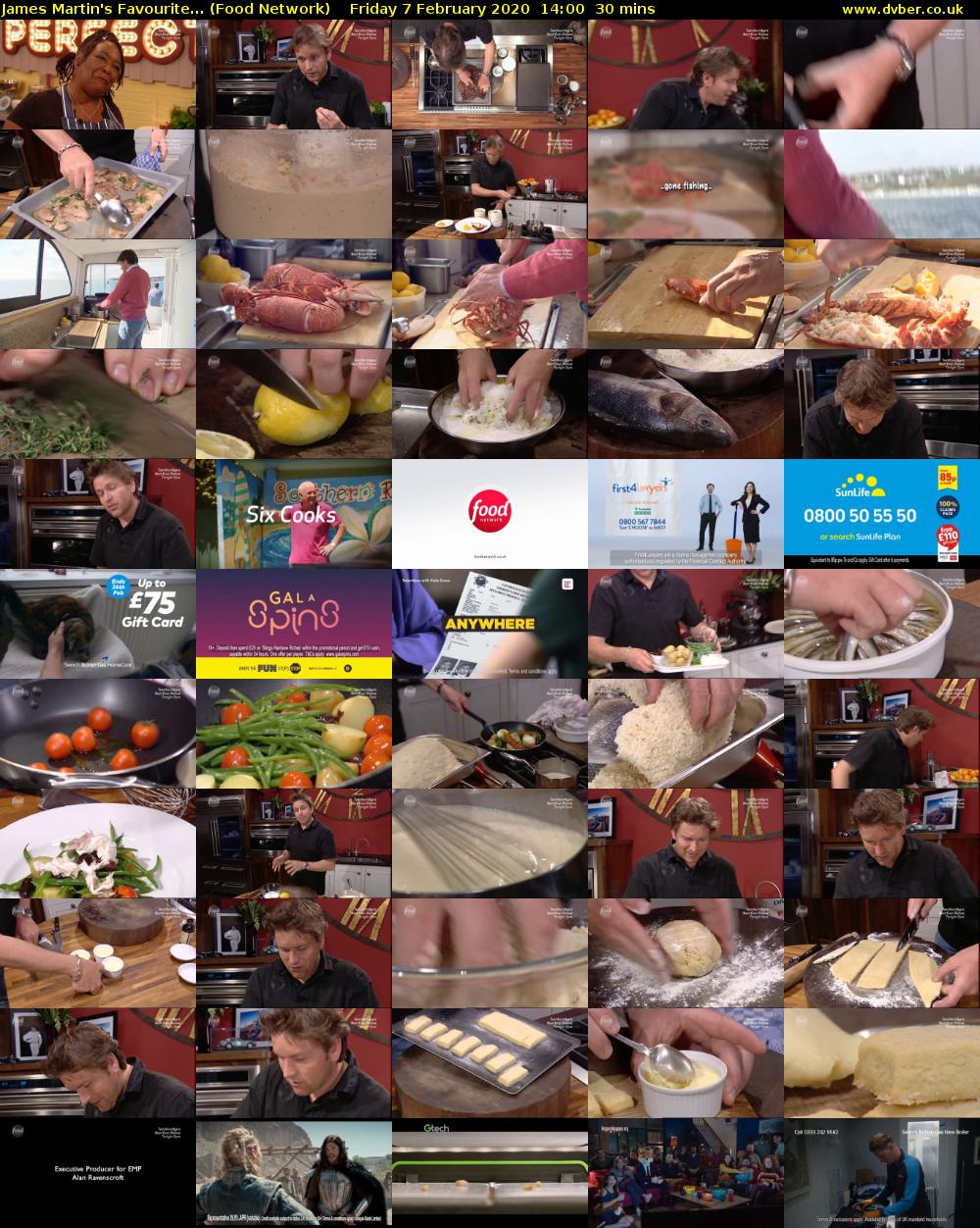 James Martin's Favourite... (Food Network) Friday 7 February 2020 14:00 - 14:30