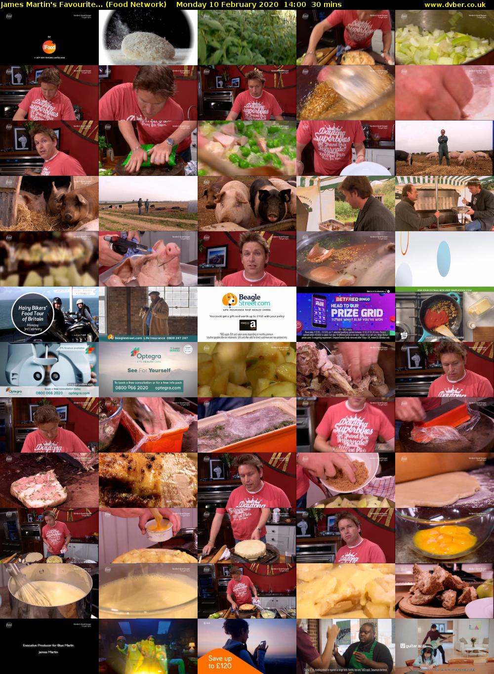 James Martin's Favourite... (Food Network) Monday 10 February 2020 14:00 - 14:30