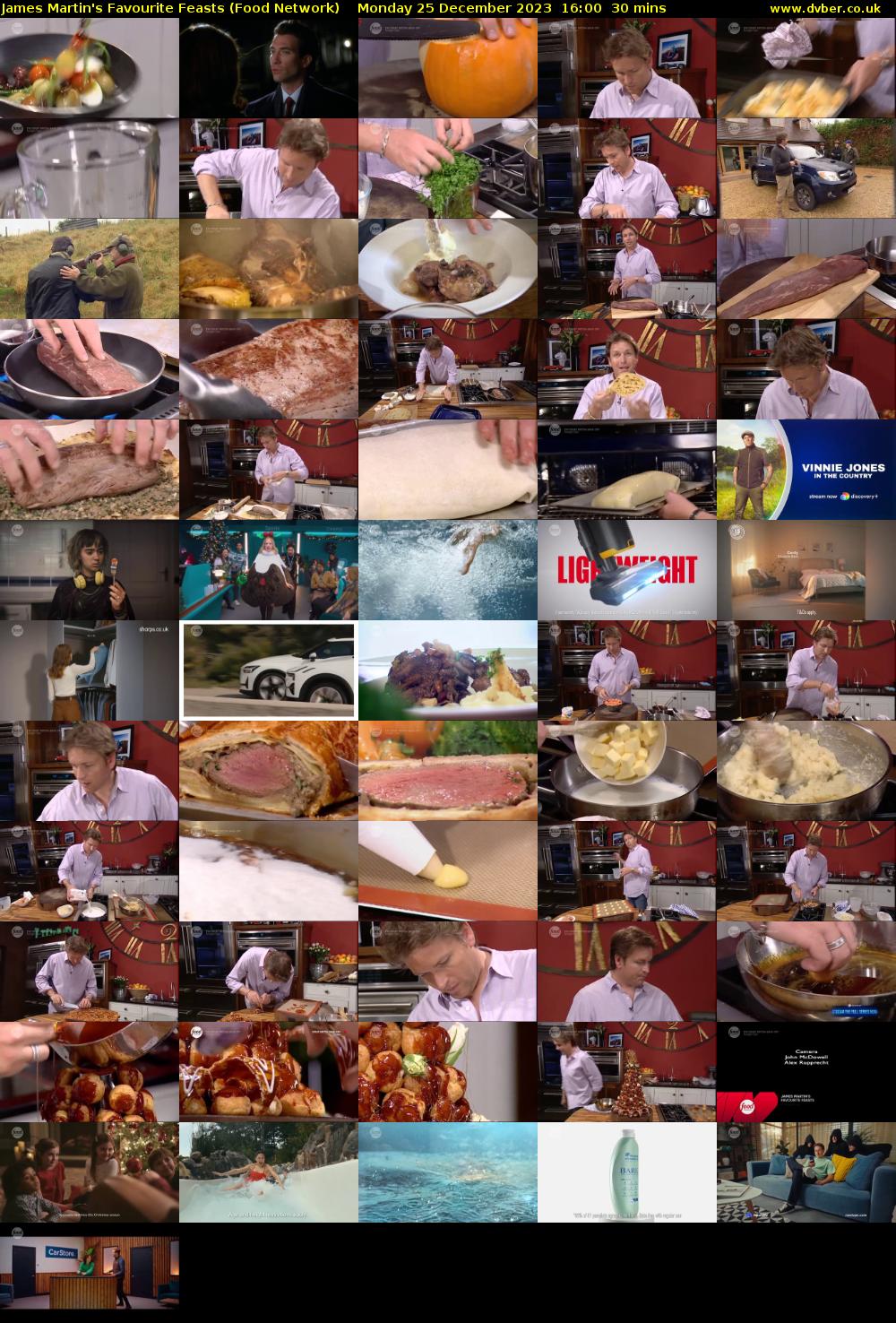 James Martin's Favourite Feasts (Food Network) Monday 25 December 2023 16:00 - 16:30