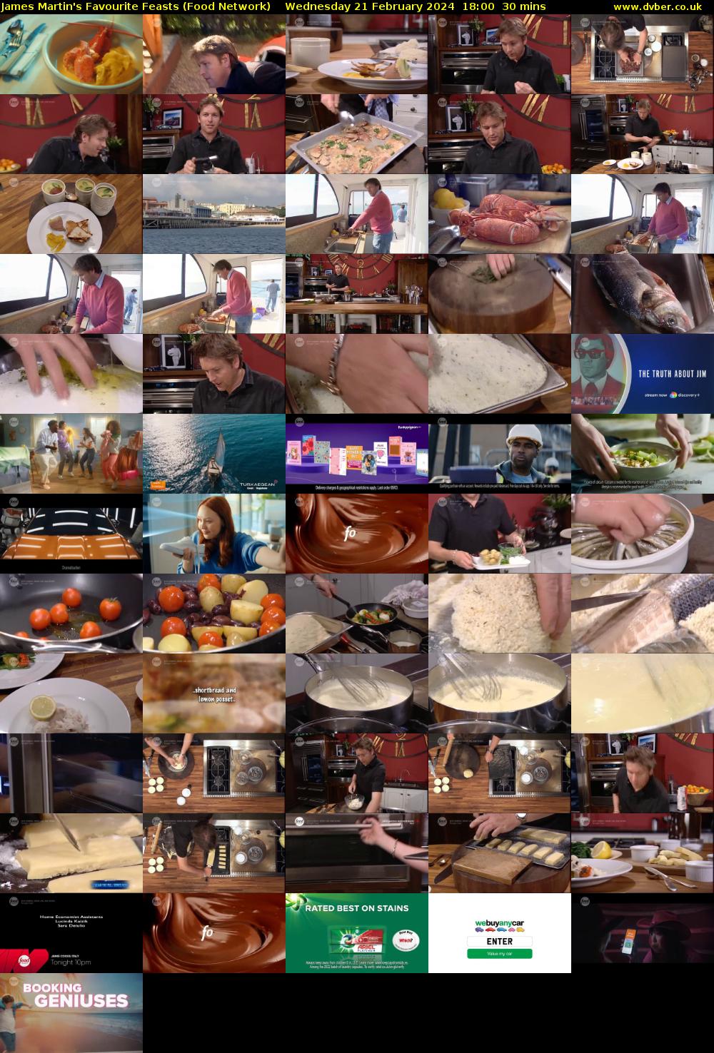 James Martin's Favourite Feasts (Food Network) Wednesday 21 February 2024 18:00 - 18:30