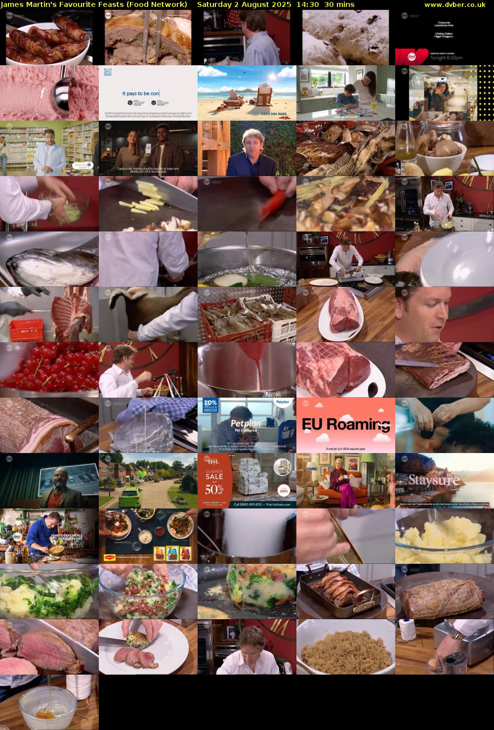 James Martin's Favourite Feasts (Food Network) Saturday 2 August 2025 14:30 - 15:00