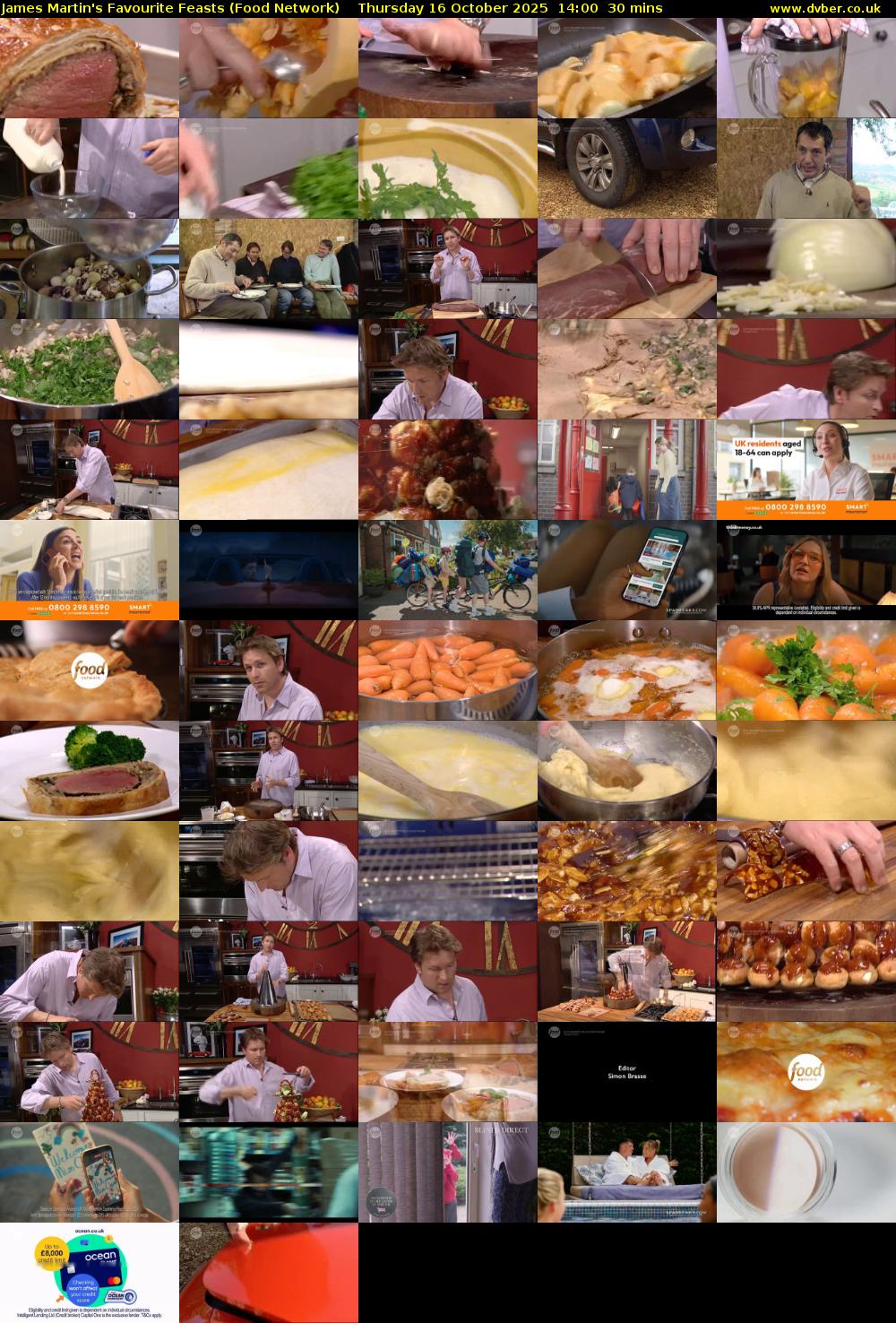 James Martin's Favourite Feasts (Food Network) Thursday 16 October 2025 14:00 - 14:30