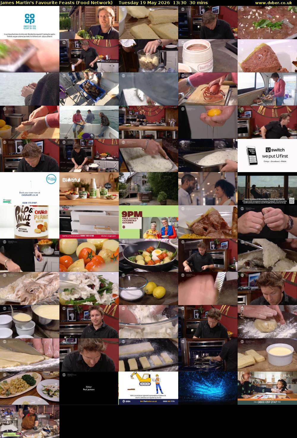 James Martin's Favourite Feasts (Food Network) Tuesday 19 May 2026 13:30 - 14:00