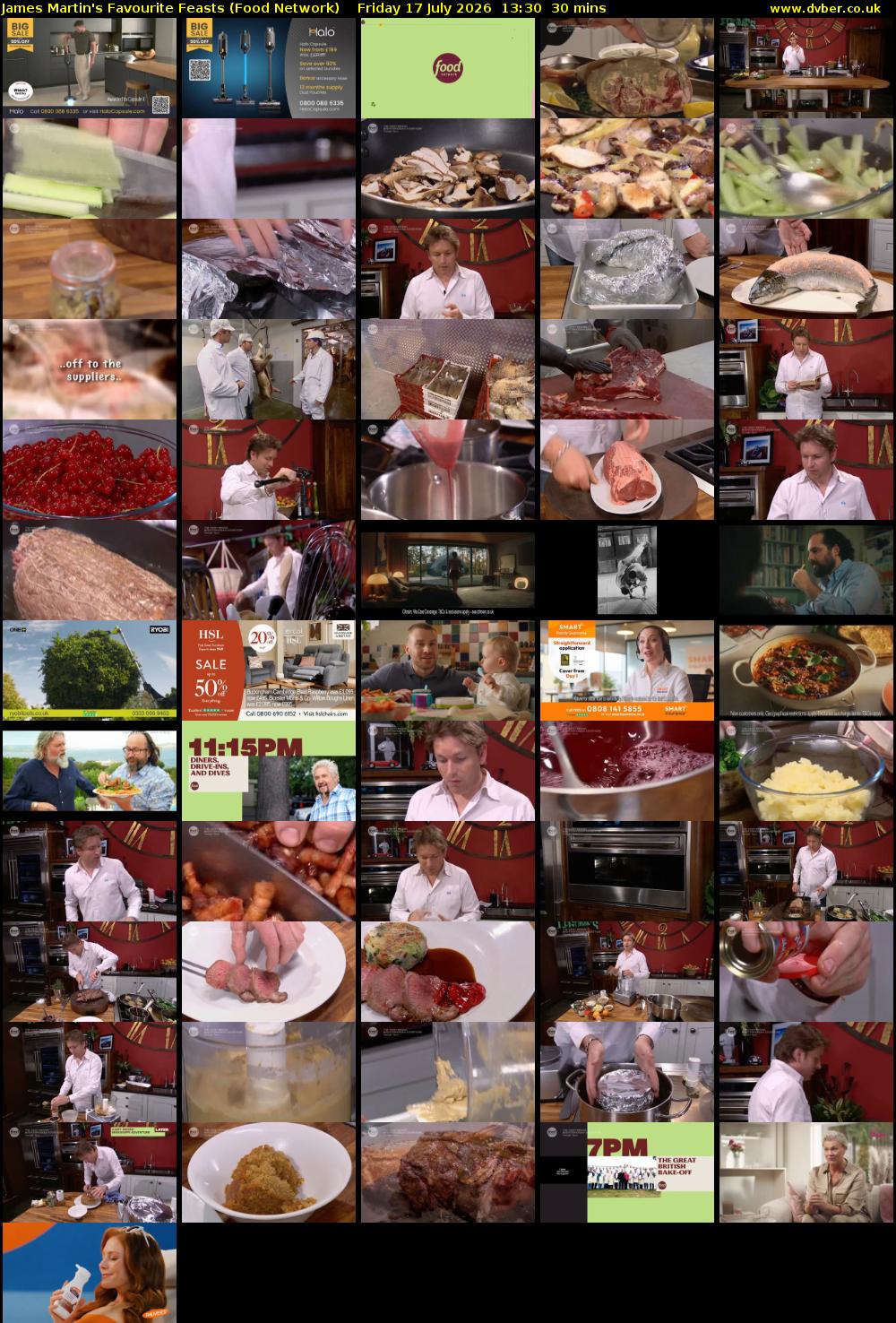 James Martin's Favourite Feasts (Food Network) Friday 17 July 2026 13:30 - 14:00