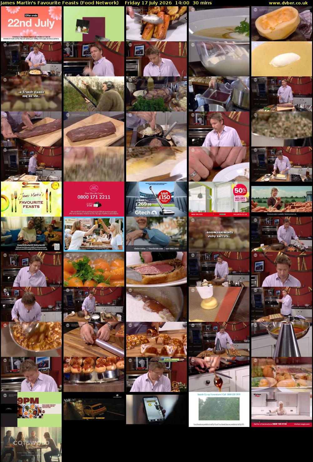 James Martin's Favourite Feasts (Food Network) Friday 17 July 2026 14:00 - 14:30