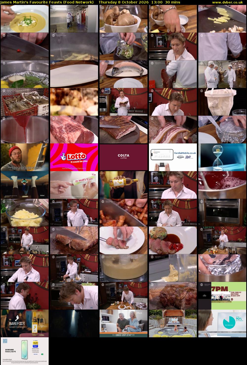 James Martin's Favourite Feasts (Food Network) Thursday 8 October 2026 13:00 - 13:30