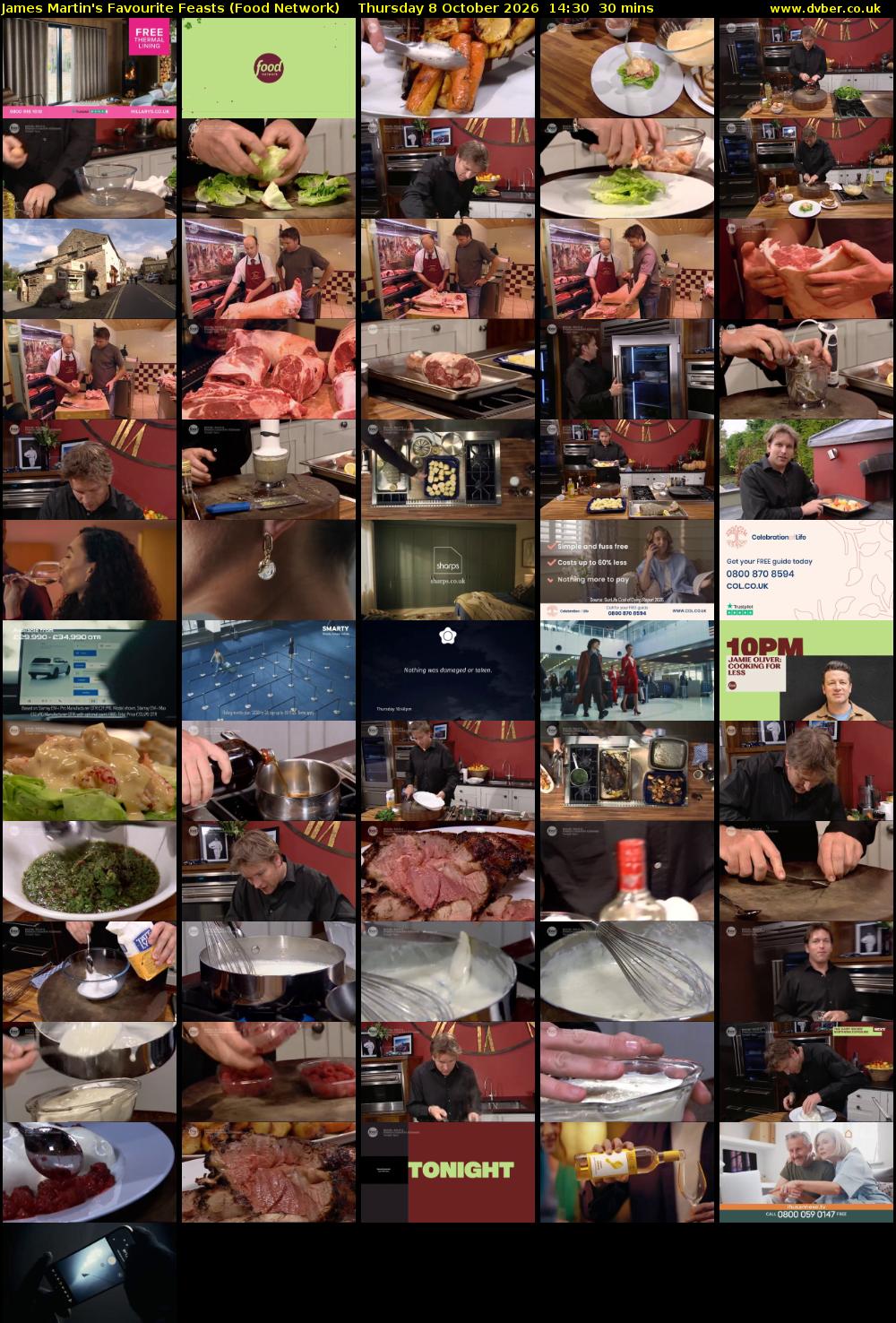 James Martin's Favourite Feasts (Food Network) Thursday 8 October 2026 14:30 - 15:00