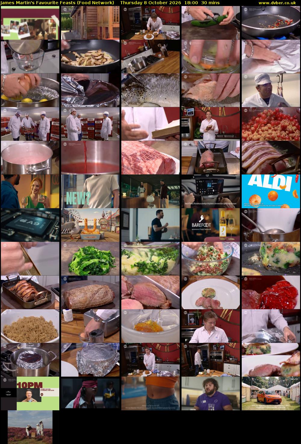 James Martin's Favourite Feasts (Food Network) Thursday 8 October 2026 18:00 - 18:30