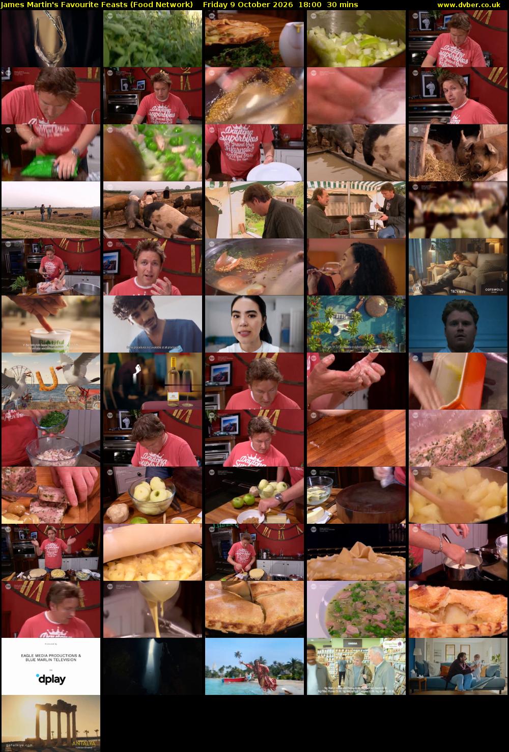 James Martin's Favourite Feasts (Food Network) Friday 9 October 2026 18:00 - 18:30