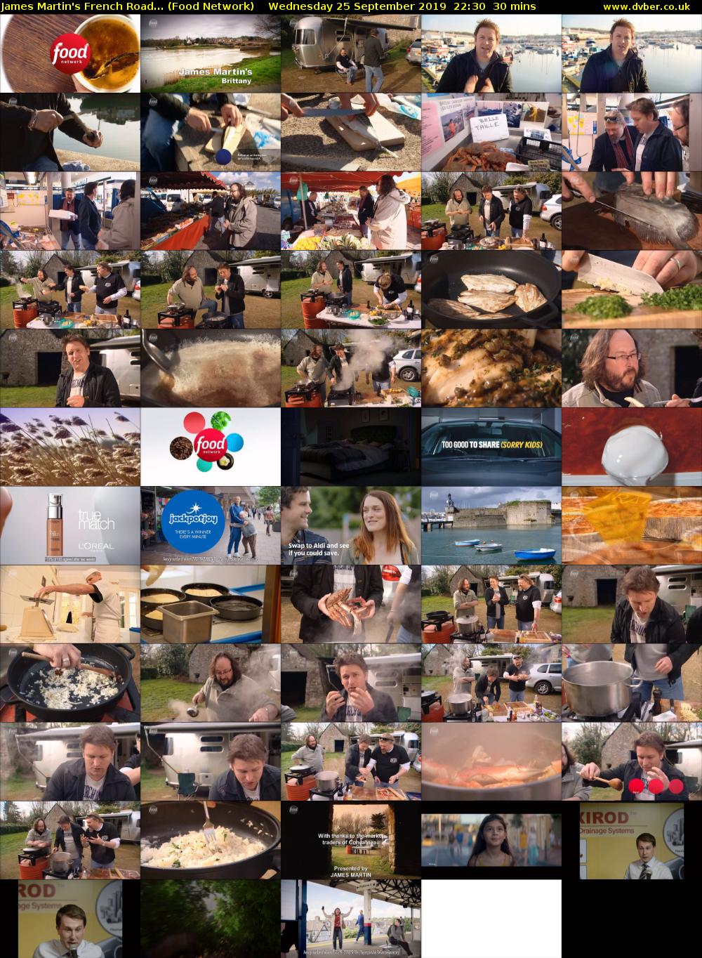 James Martin's French Road... (Food Network) Wednesday 25 September 2019 22:30 - 23:00
