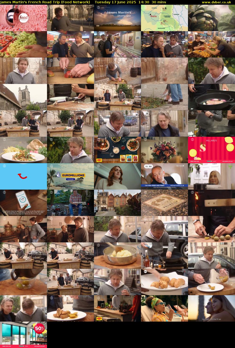 James Martin's French Road Trip (Food Network) Tuesday 17 June 2025 14:30 - 15:00