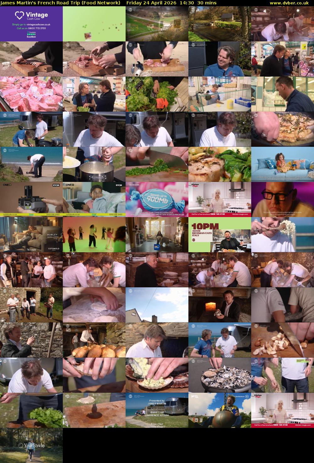 James Martin's French Road Trip (Food Network) Friday 24 April 2026 14:30 - 15:00