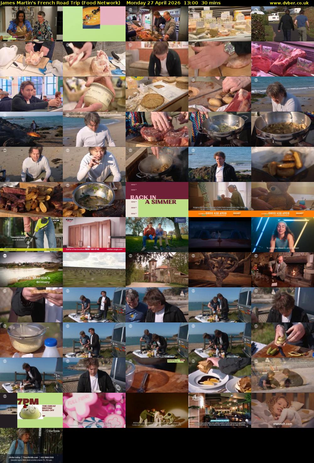 James Martin's French Road Trip (Food Network) Monday 27 April 2026 13:00 - 13:30